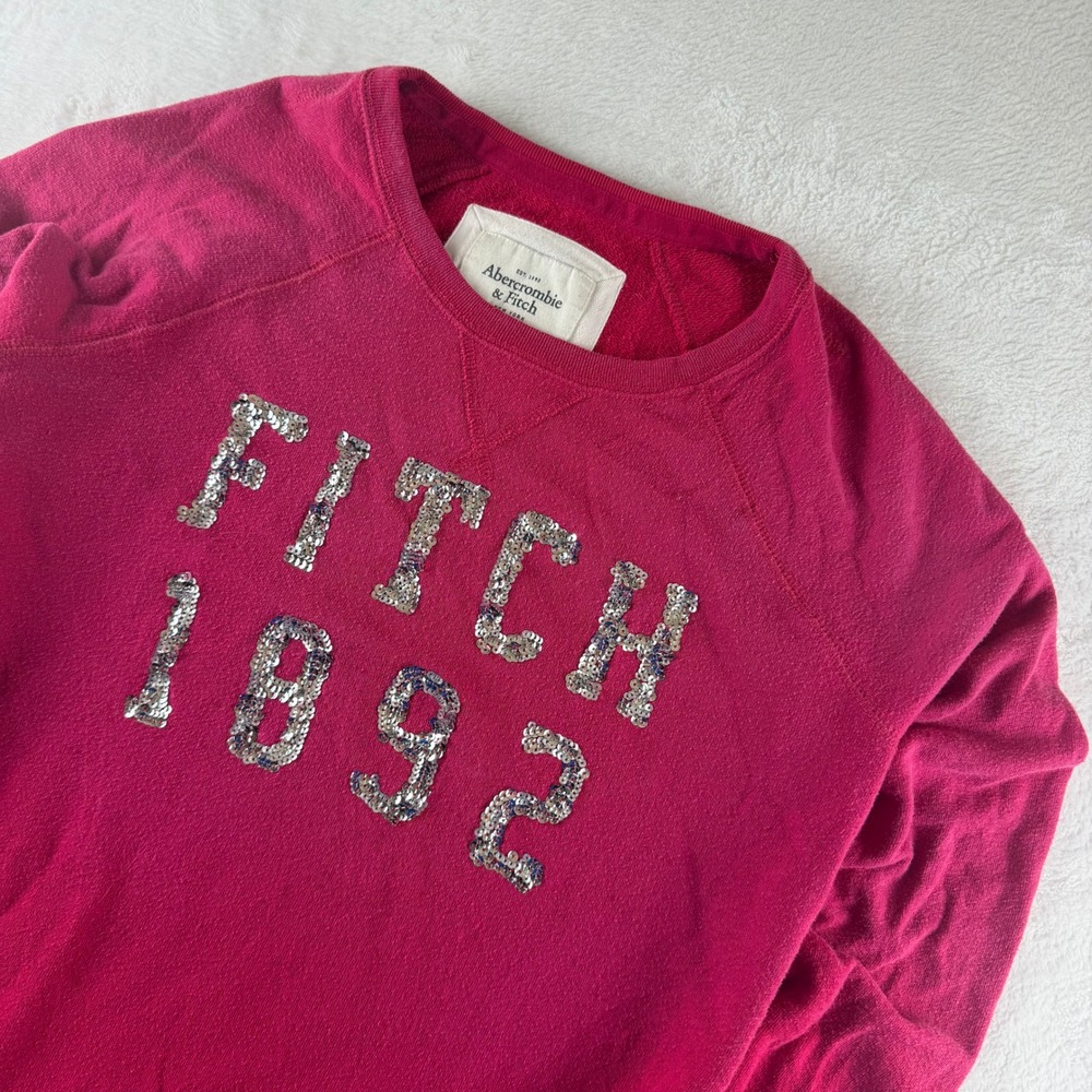 Abercrombie & Fitch Vintage Sweatshirt Pink Women Medium Pullover Y2K Preppy